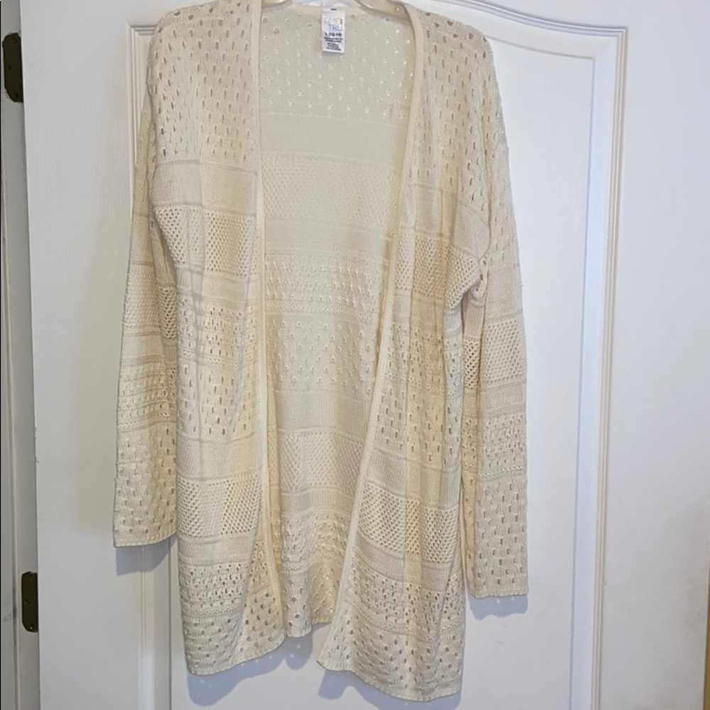 Cream sweater duster